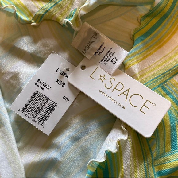 NWT L*Space Cher Lettuce Edge Coverup Printed Sarong Skirt Size XS/S - Picture 8 of 9